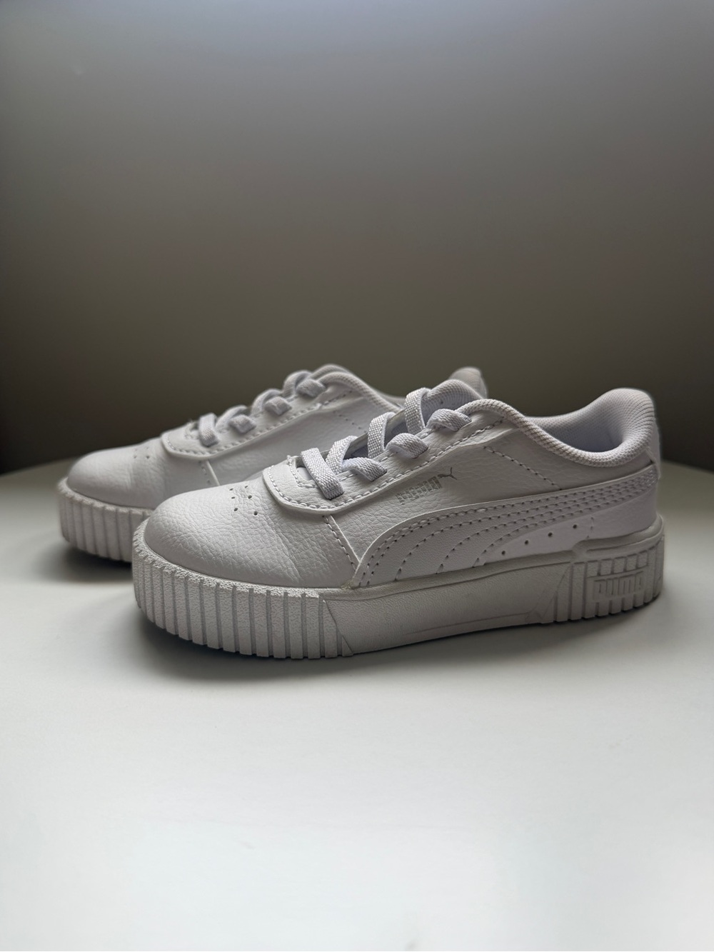 PUMA Girls Carina Street White Platform Sneakers – Size 9C